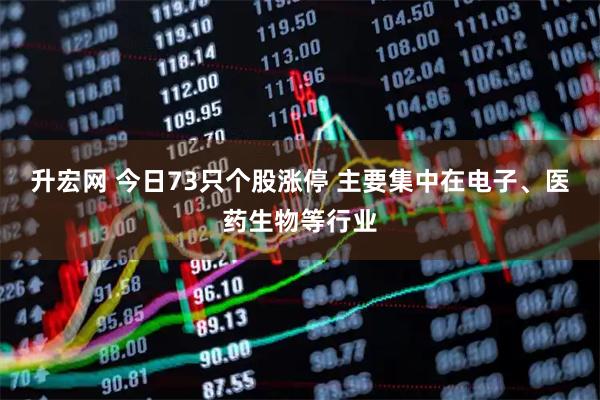 升宏网 今日73只个股涨停 主要集中在电子、医药生物等行业